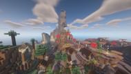 A mushroom biome and shattered savanna biome (Image via Minecraft)